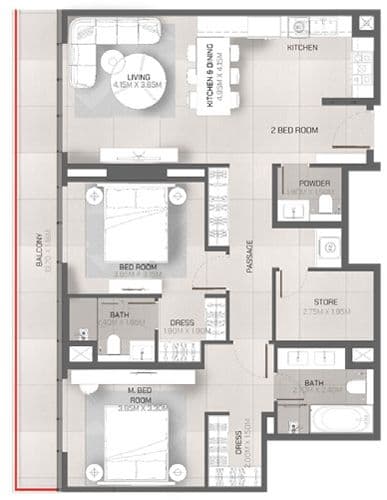 Tonino Lamborghini Residences floor plan 3