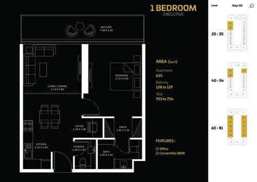 Bayz 101 & 102 by Danube floor plan 1