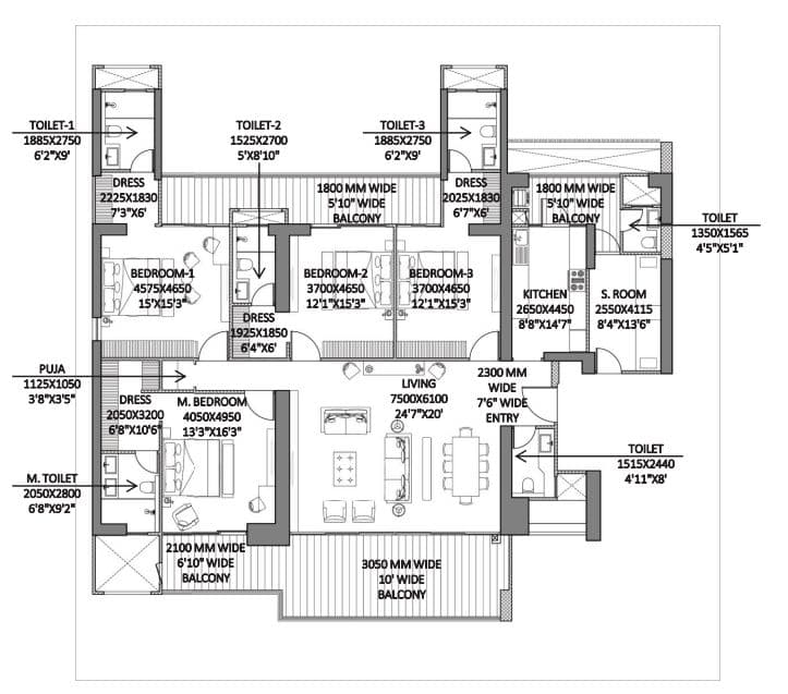 Godrej Miraya floor plan 2