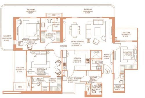 Shapoorji Pallonji The Dualis Gurugram floor plan 4